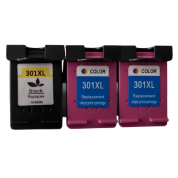 HP 301XL Black & Tri-Color Ink Multipack (1x Black, 2x Tri-Color)